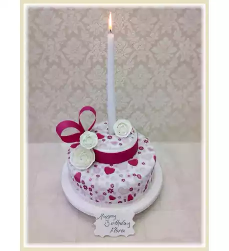 Hearts and Flowers Luxury Cake