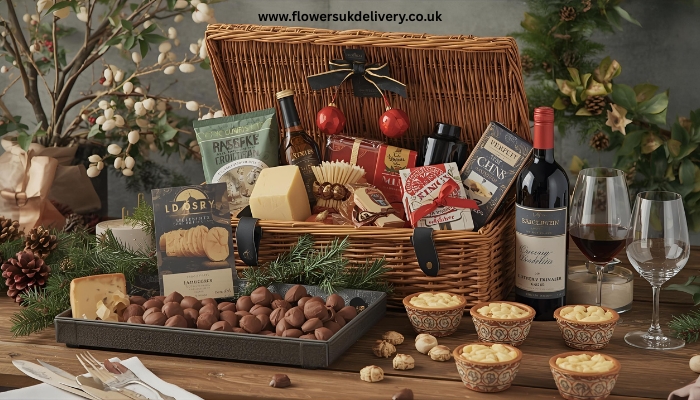 Christmas gift hampers delivery UK luxury food and wine basket