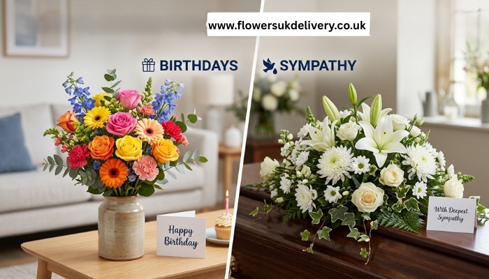 best flowers for every occasion birthday sympathy UK Relevance: Helps readers visually compare flower choices for different occasions Placement: After the flower picks list in Section 2