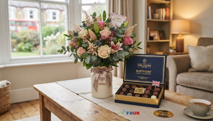 Birthday flower and chocolate gift ideas UK delivery