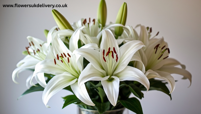White lily Easter flowers UK delivery elegant spring bouquet