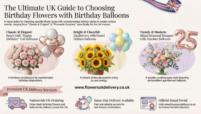 The Ultimate UK Guide to Choosing Birthday Flowers with Birthday Balloons