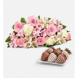 Cherished Blooms & Drizzled Strawberries (Cherished Blooms Bouquet Only & 6ct Gourmet Drizzled Strawberries)