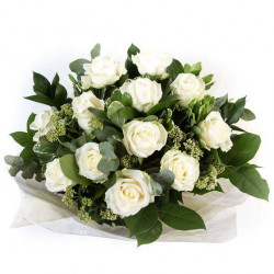 Dozen Long Stemmed White Roses