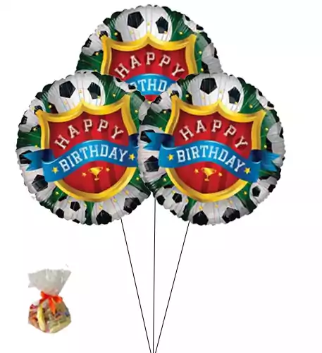 Happy Birthday Football Sweet Balloon(Bunch Of Three)