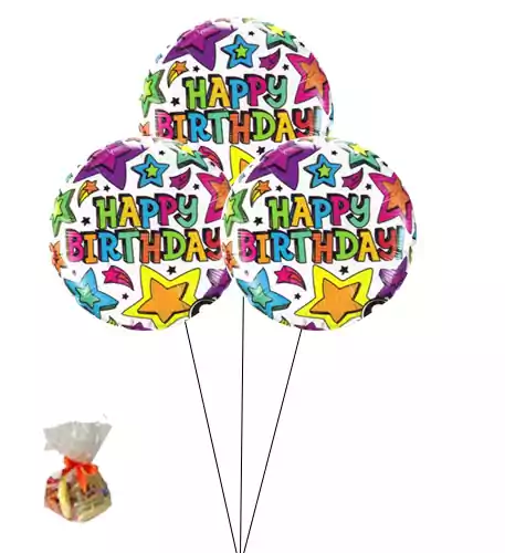 Happy Birthday Star Sweet Balloon(Bunch Of Three)