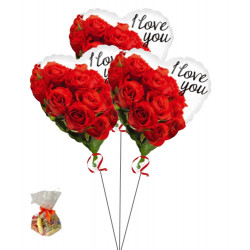 I Love You Roses Sweet Balloon(Bunch Of Three)