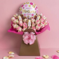 Mother's Day Pink Roses and Ferrero Rocher Bouquet