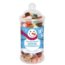 Personalised Snowman Small Sweet Jar
