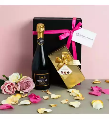 Alcohol Free Prosecco and Belgian Chocolates Hamper