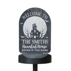 Personalised Haunted House Outdoor Solar Light