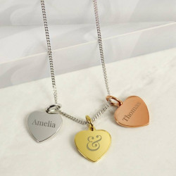 Personalised Couples Gold Rose Gold and Silver 3 Hearts Necklace Personalised Couples Gold Rose Gold and Silver 3 Hearts Necklace
