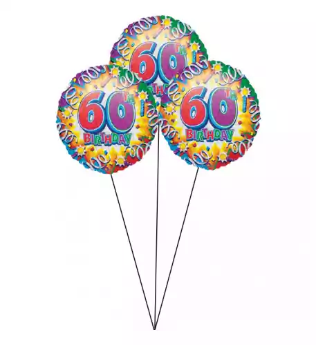 Happy 60th Birthday Sweet Balloon(Bunch Of Three)