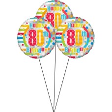 80th Birthday Sweet Balloon(Bunch Of Three)