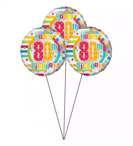 80th Birthday Sweet Balloon(Bunch Of Three)