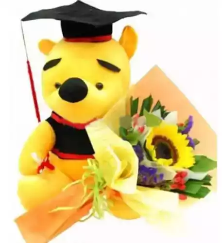 Convocation Set 05 (Convocation Winnie Pooh + 3 Stalks Sunflowers)