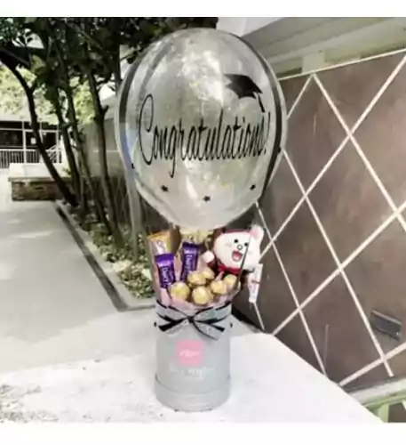 Hot Air Balloon 22 (Graduation Brown Line Toy Hot Air Balloon With Standard Wording)