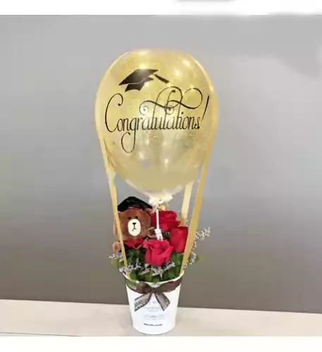 Hot Air Balloon 19 (Graduation White Line Toy Hot Air Balloon With Standard Wording)