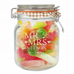 PERSONALISED MR & MRS GLASS KILNER JAR
 PERSONALISED MR & MRS GLASS KILNER JAR
