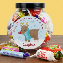 PERSONALISED FELT STITCH REINDEER SWEET JAR
 PERSONALISED FELT STITCH REINDEER SWEET JAR