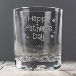 Personalised Happy Fathers Day Stars Tumbler Personalised Happy Fathers Day Stars Tumbler