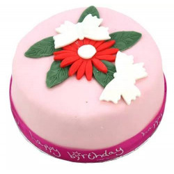 Birthday Butterfly Flowers Cake For Girl (7 Inch Birthday Butterfly Flowers Cake For Girl)