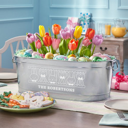 Bunnies Gather Here Galvanized Tub