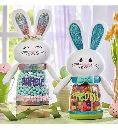 All Dressed Up Bunny Plush Treat Jar