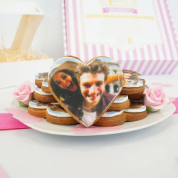 Heart photo cookies (12 pieces)