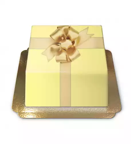  Yellow Gift Box Cake