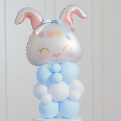 Easter Boho Bunny Blue Inflated Balloon Stack