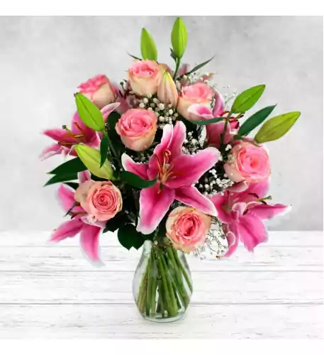 Pink Rose & Lily