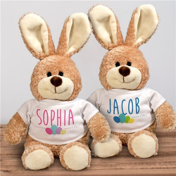 Colorful Easter Eggs Personalized Stuffed Easter Bunny
