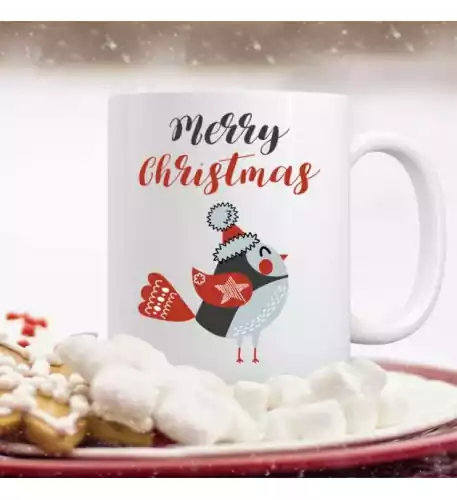 Merry Christmas Festive Bird Mug