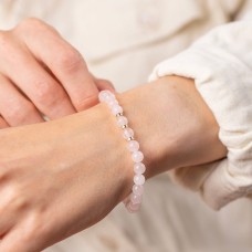 Rose Quartz Gemstone Bracelet - 6mm Healing Crystal for Love & Self-Care