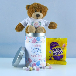 Personalised Happy Easter Teddy In a Tin Personalised Happy Easter Teddy In a Tin