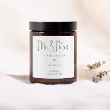 Mr and Mrs Wedding Candle - Minimalist Gold Heart