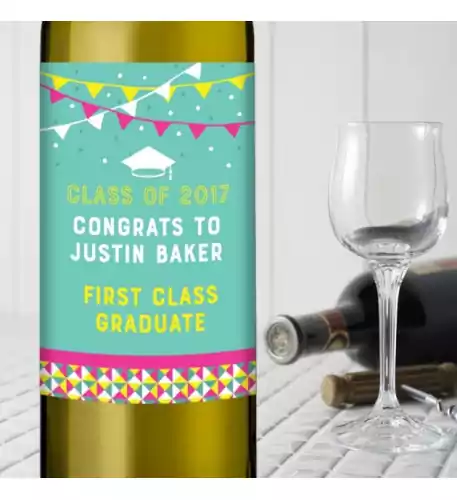 Graduation Wine Gift - Bunting Celebration