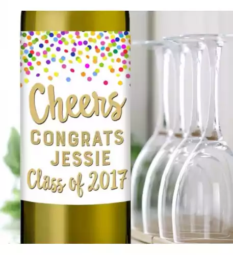 Graduation Wine Gift With Confetti