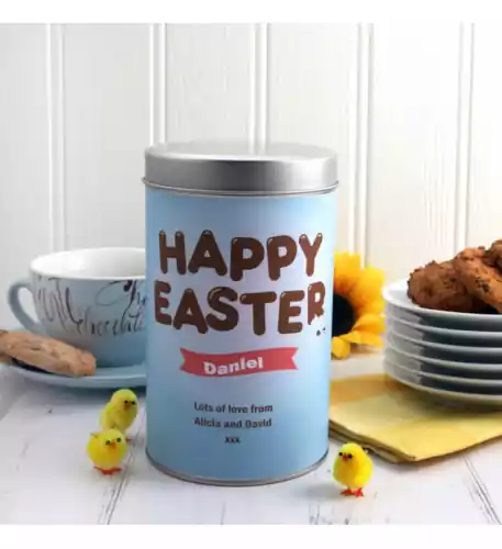 Personalised Happy Easter Cookie Tin