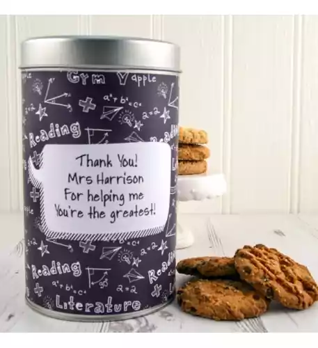 Teacher's Thank You Tin With A Dozen Cookies