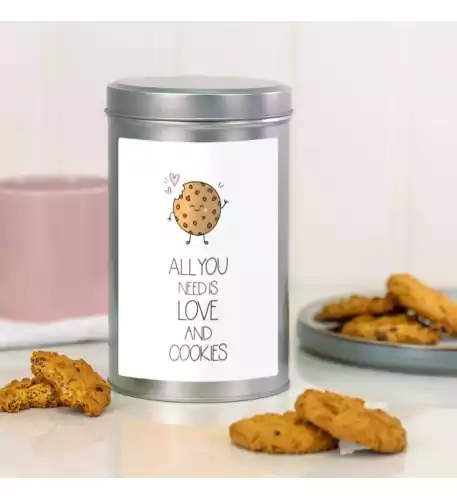 All You Need is Love and Cookies Tin with a Dozen Biscuits
