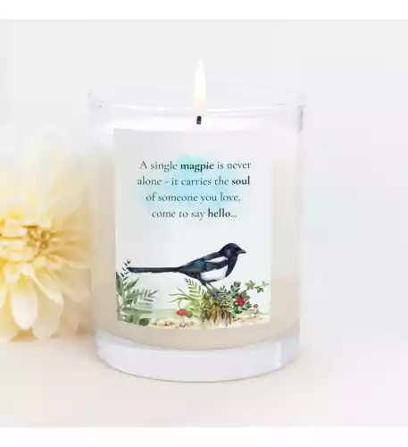 A Magpie is Never Alone Remembrance Candle Gift A Magpie is Never Alone Remembrance Candle Gift