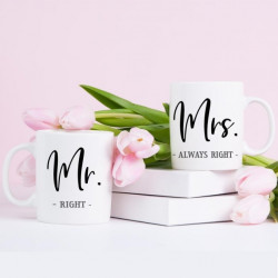 Mr Right Mrs Always Right Mug Set