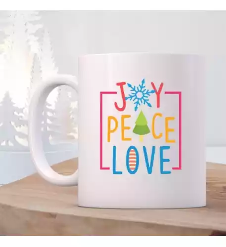 Joy Peace Love Christmas Mug
