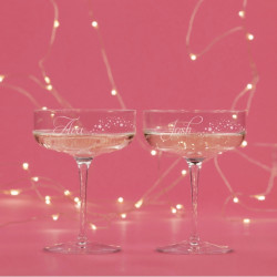 Personalised Star Couples Champagne Coupe Glass Set