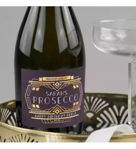 Personalised Art Deco Prosecco