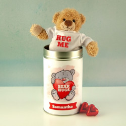 Personalised Bear Hugs Teddy In A Tin Personalised Bear Hugs Teddy In A Tin