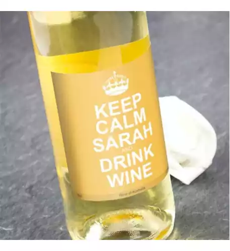 Keep Calm White Wine Personalised