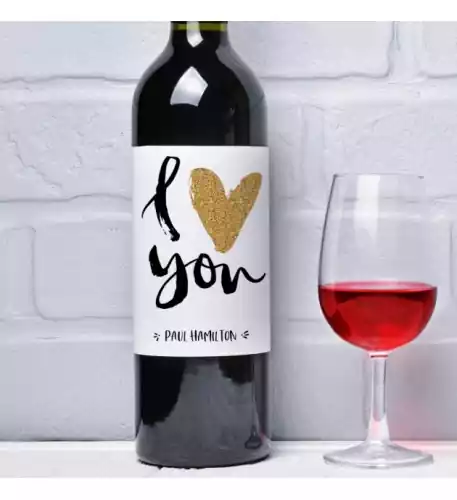 I Heart You Personalised Wine